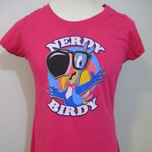 Vintage 2013 Kellogg's Hot Pink Toucan Sam 'Nerdy Birdy' Nerd T-Shirt Shirt L